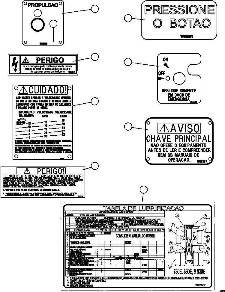 DECAL, CAPACITOR DISCHARGE WB3895 KOMATSU