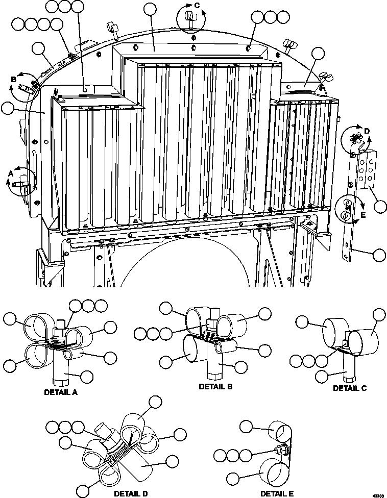 ATTENUATOR, REAR ENCLOSURE (SEE INDEX) PC3472 KOMATSU