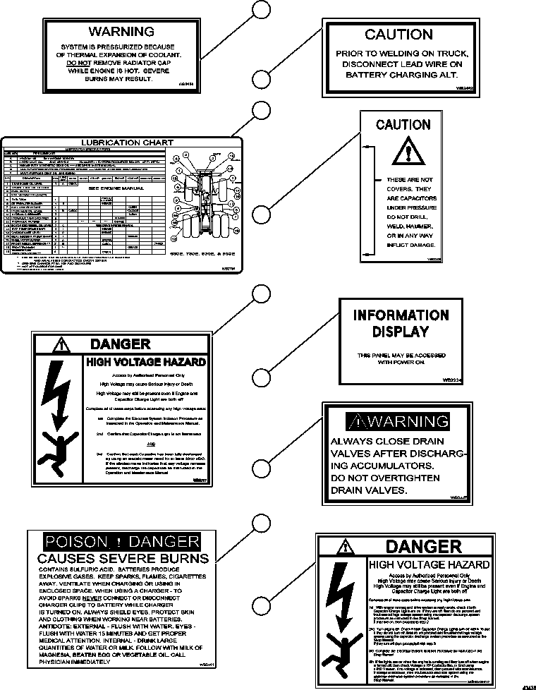 DECAL, HIGH VOLTAGE WARNING (RETARDING GRID & CONTACTOR BOX) 58B-93-00410 KOMATSU