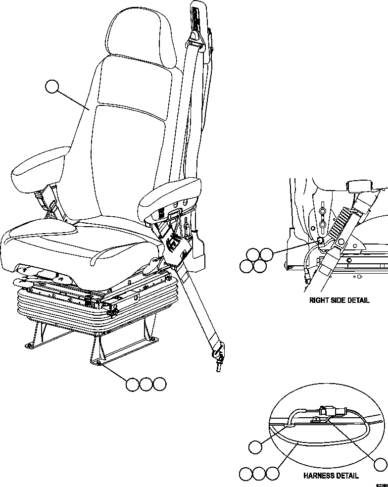 SEAT ASSEMBLY, OPERATOR (SEE INDEX) 58E-57-00500 KOMATSU