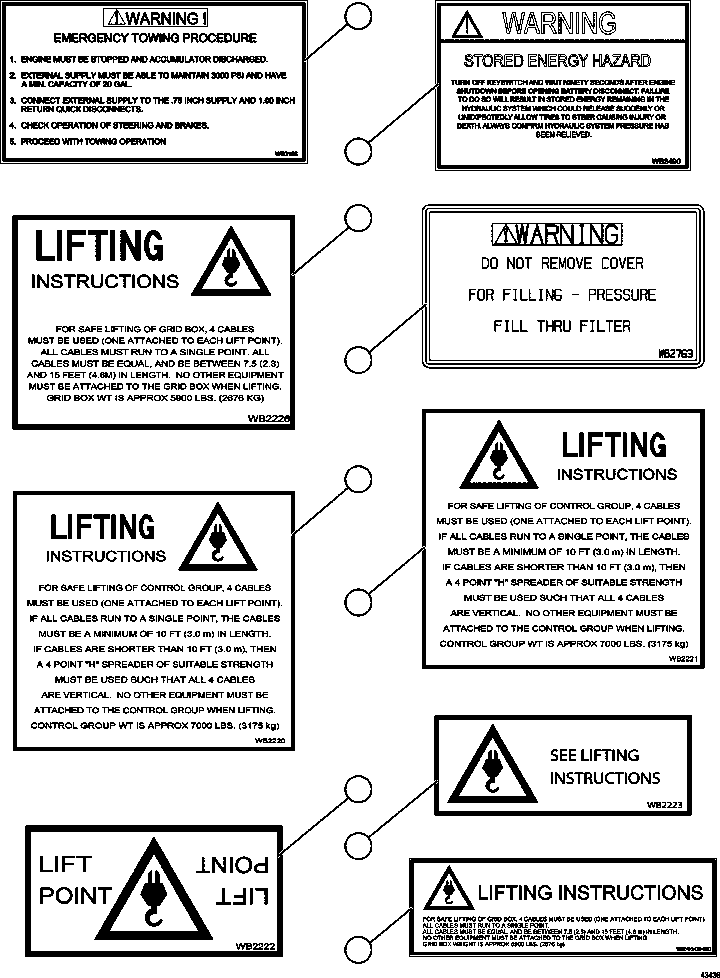 DECAL, LIFTING (BLOWN GRID) 58E-93-00430 KOMATSU