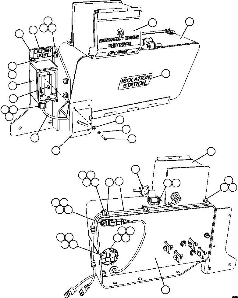 DECAL, LADDER LIGHT (ISOLATION BOX) 58E-93-00550 KOMATSU