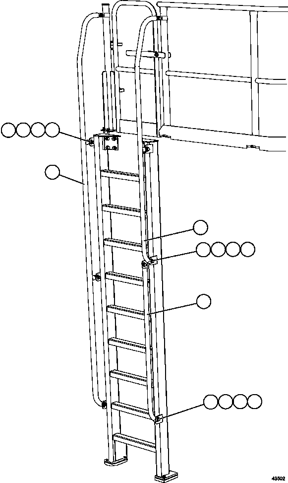 HANDRAIL, LH VERTICAL LADDER (LONG) EM5027 KOMATSU