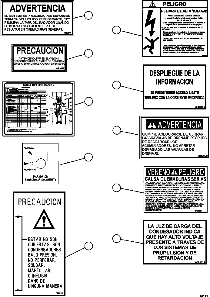 DECAL, HIGH VOLTAGE WARNING (CONTROL CABINET AND RETARDING GRID) 58E-93-00470 KOMATSU