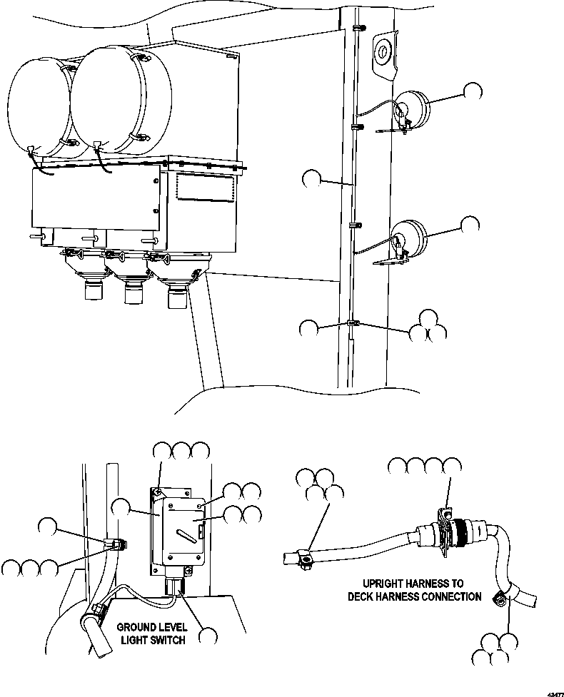 HARNESS, RH UPRIGHT 58E-06-00070 KOMATSU