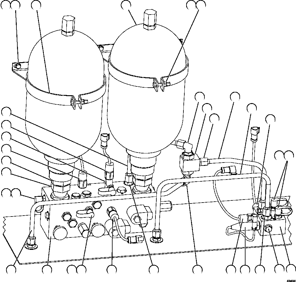 Гидроаккумулятор в сборе - 2.5 GAL (SEE INDEX) PC2037 KOMATSU