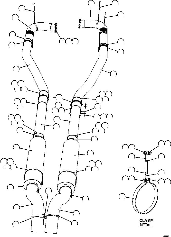 TUBE, EXHAUST - REAR 58B-02-00000 KOMATSU