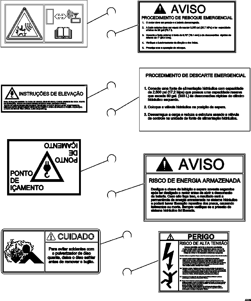 DECAL, EMERGENCY TOWING 58E-93-10000 KOMATSU