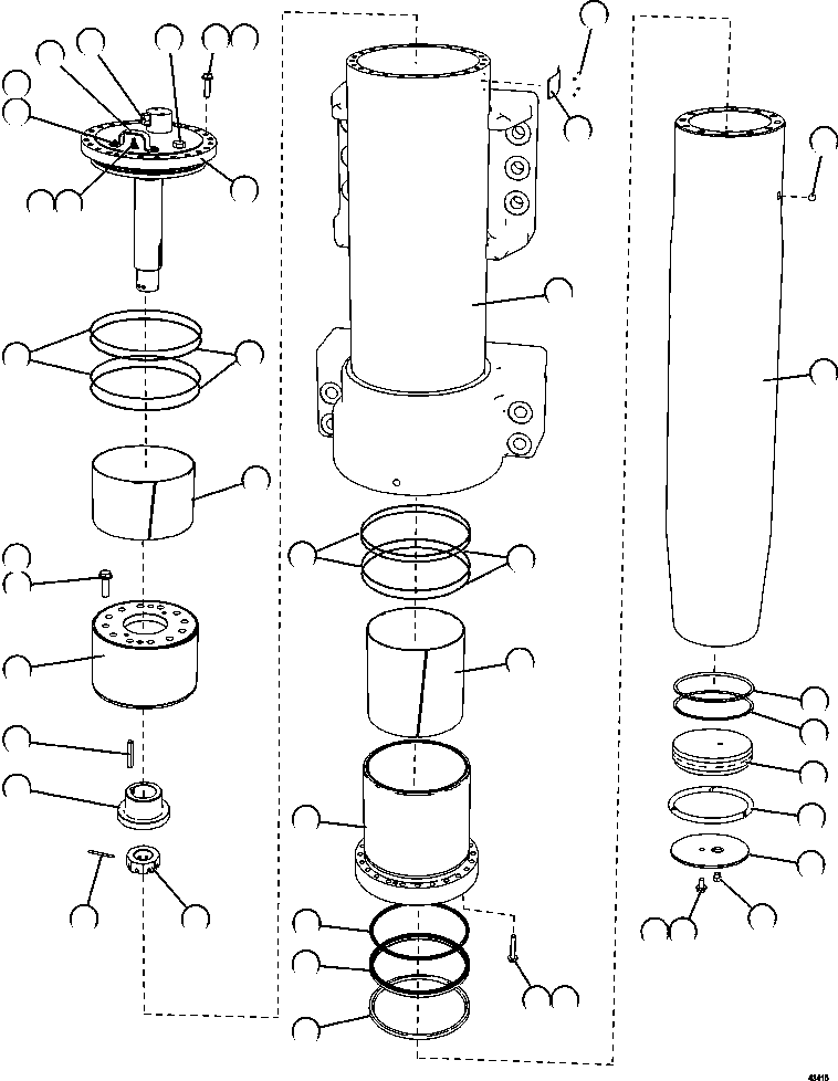 NOTE: (1) INCLUDED IN 58E-FS-AK010 SEAL KIT. 58E-FS-AK010 KOMATSU