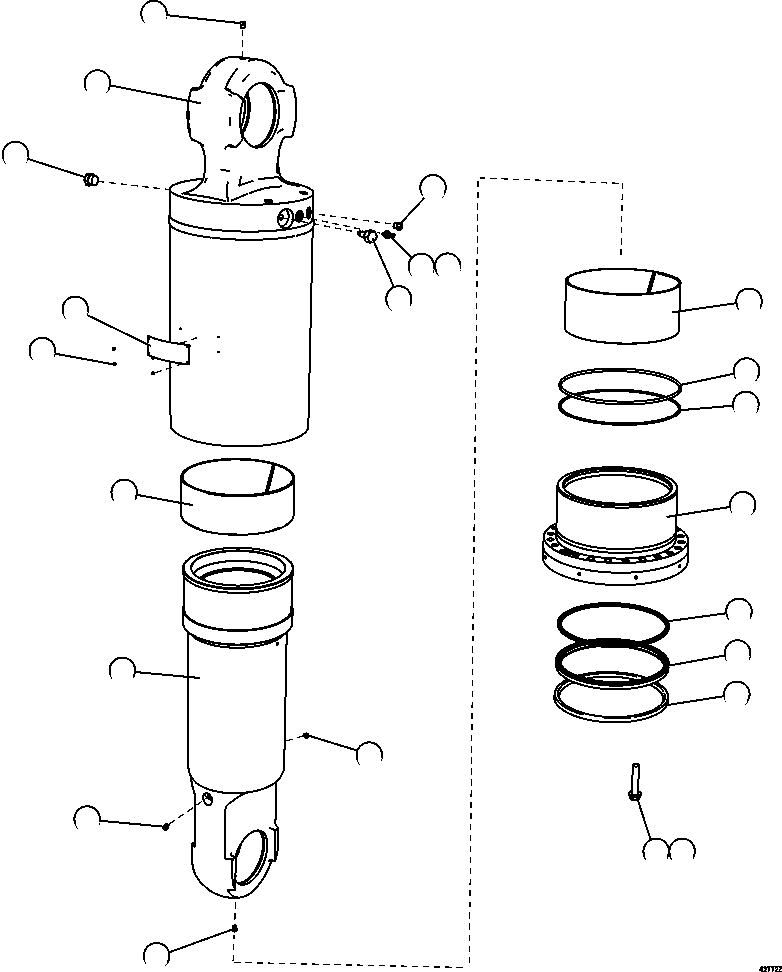 NOTE: (1) INCLUDED IN 58E-RS-AK010 REAR SUSPENSION KIT. 58E-RS-AK010 KOMATSU