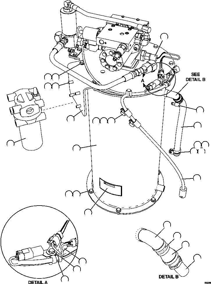 LUBE PUMP/CONTAINER (SEE INDEX) 58F-60-00470 KOMATSU