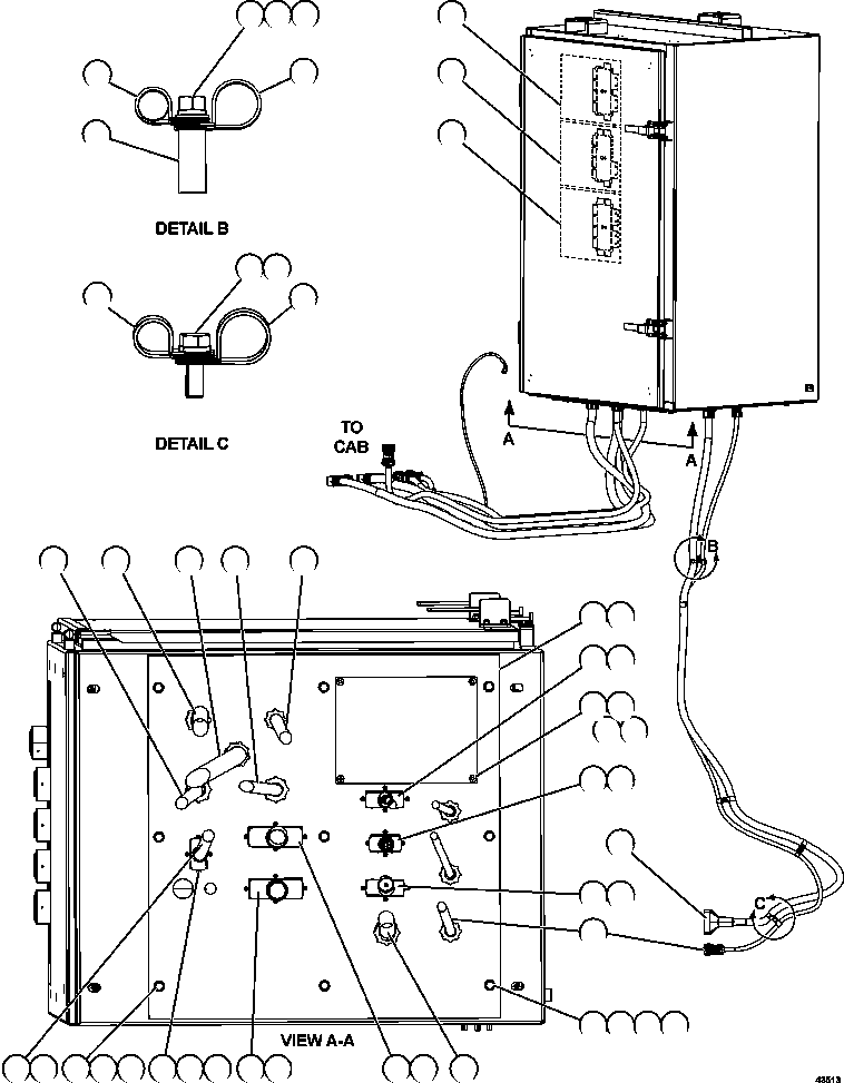 HARNESS, CAB/AUX CABINET DIAGNOSTICS 58E-06-00461 KOMATSU