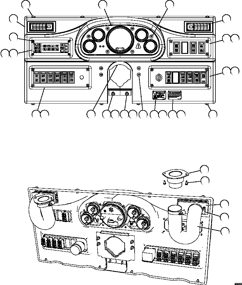 DASH MODULE, LOWER LH (1) (SEE FIG 61324) 58E-54-08490 KOMATSU