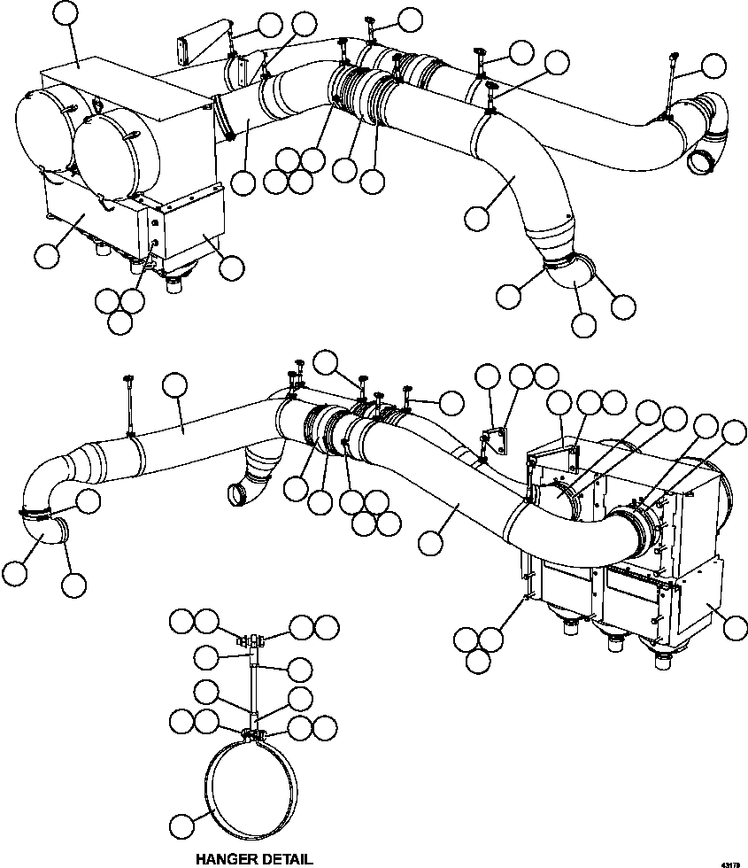 AIR CLEANER ASSEMBLY, DUAL (SEE INDEX) 58F-02-00160 KOMATSU