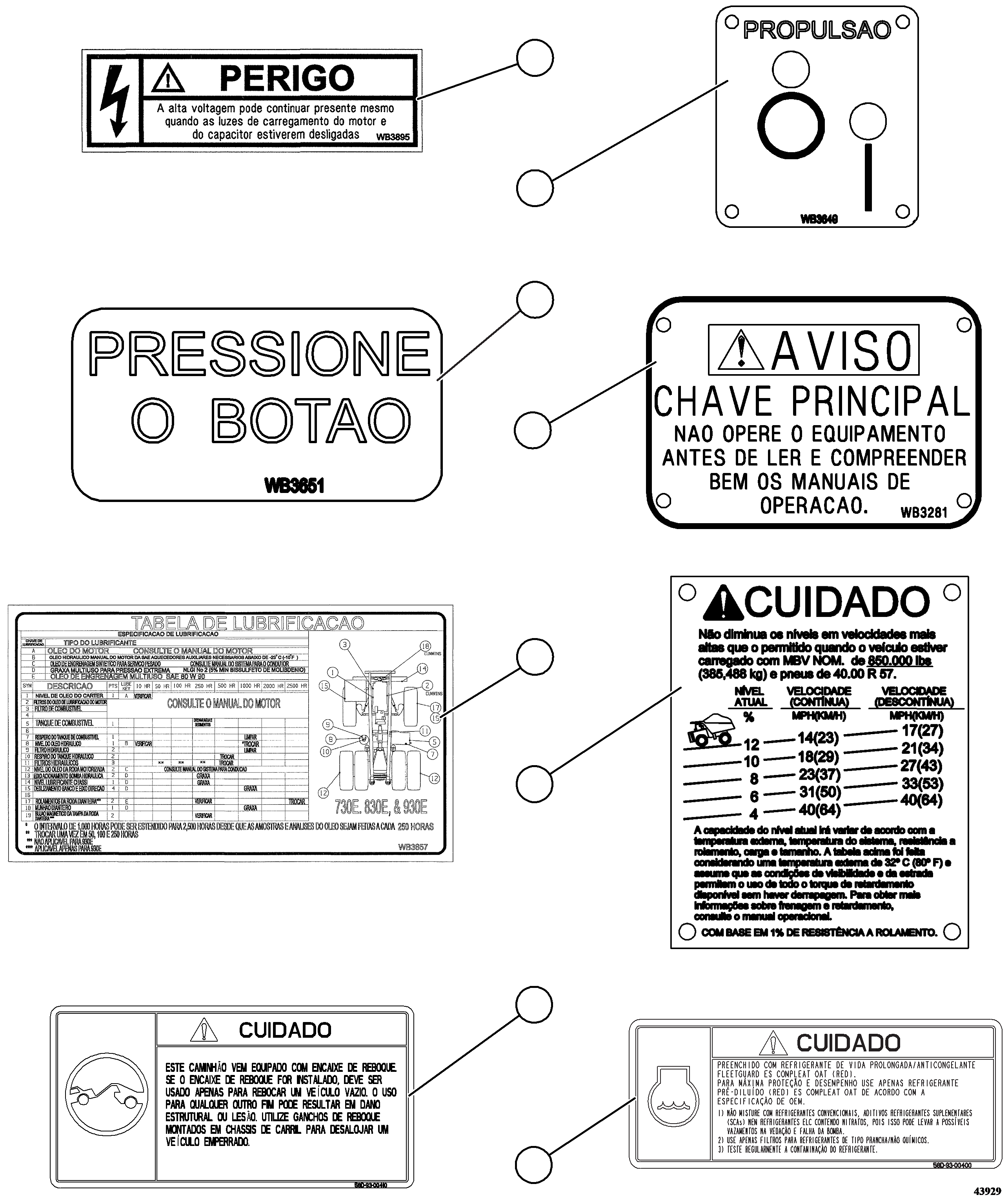 DECAL, TOW 58D-93-00410 KOMATSU