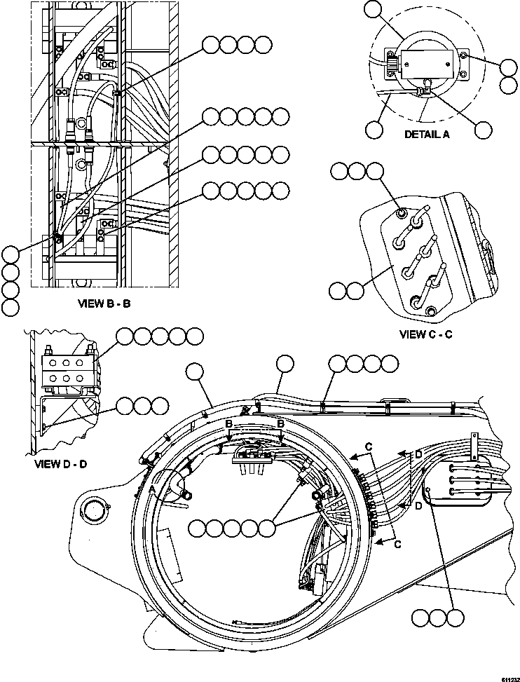HARNESS, RIGHT REAR FRAME XB3084 KOMATSU