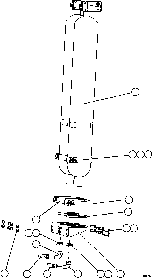 STEERING ACCUMULATOR ASSEMBLY (SEE INDEX) PC2732 KOMATSU