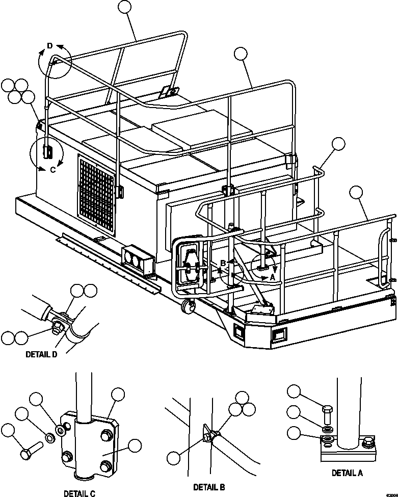 HANDRAIL, R.H. DECK (FRONT) XB4630 KOMATSU
