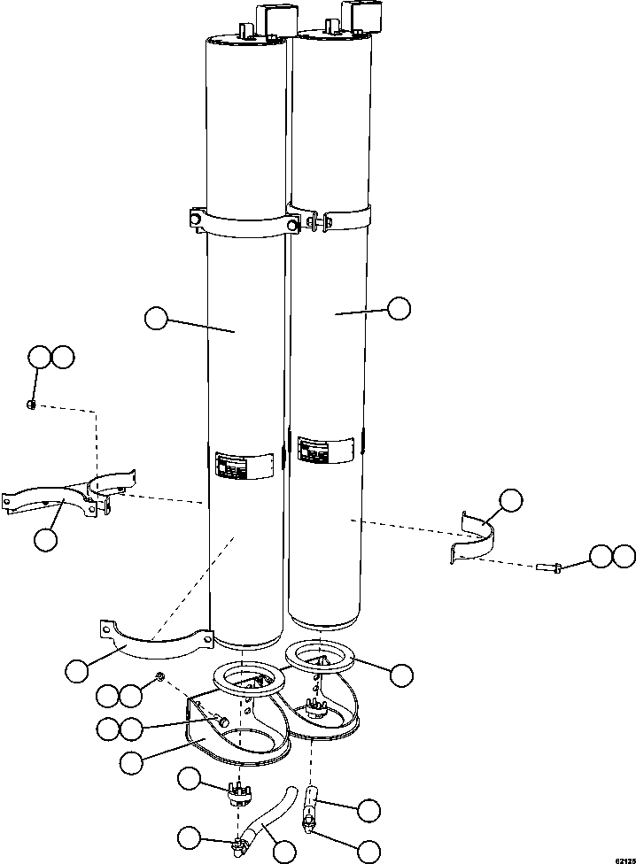 PISTON ACCUMULATOR - 16.5 GAL (SEE INDEX) PC2575 KOMATSU