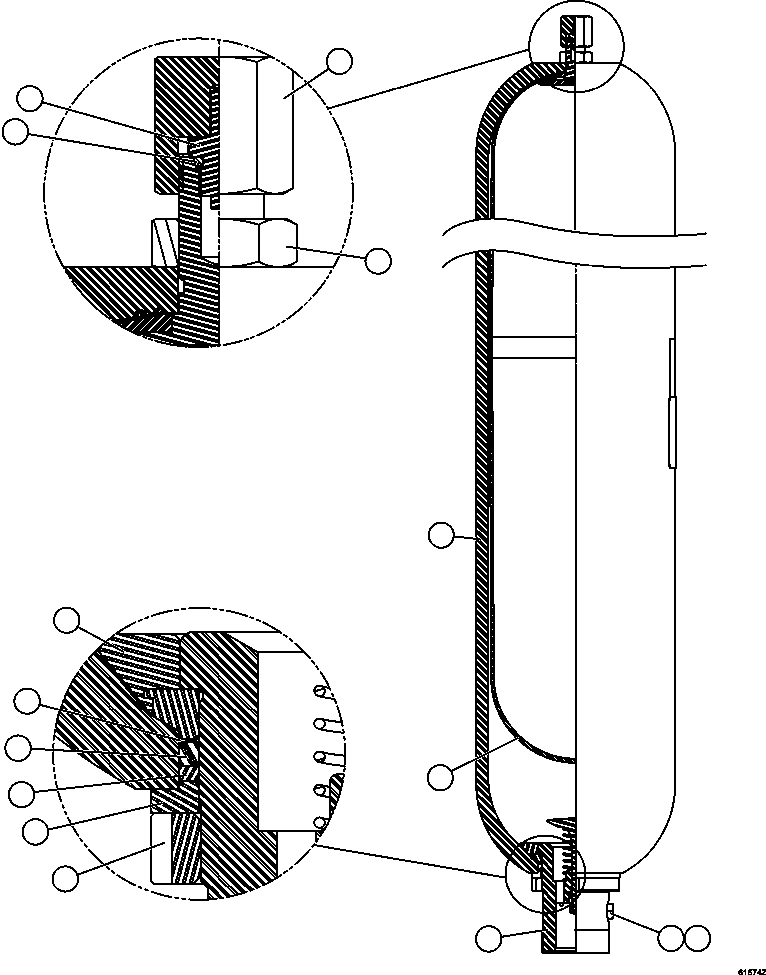 NOTE: (1) INCLUDED IN XA5088 BLADDER REPAIR KIT. XA5088 KOMATSU
