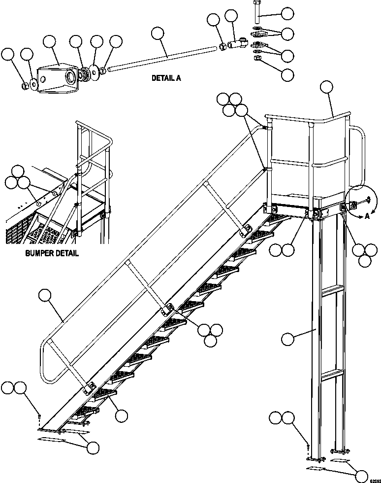 HANDRAIL, DIAGONAL LADDER PLATFORM XB3884 KOMATSU