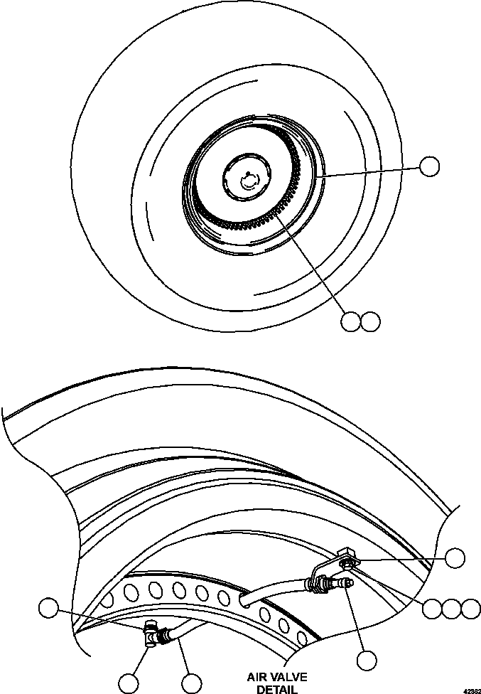 NOTE: (1) INCLUDED IN AK9012 FRONT WHEEL GROUP HARDWARE KIT. AK9012 KOMATSU