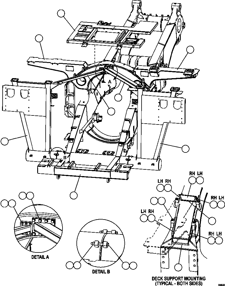 SUPPORT, DECK - CENTER 58F-46-40010 KOMATSU