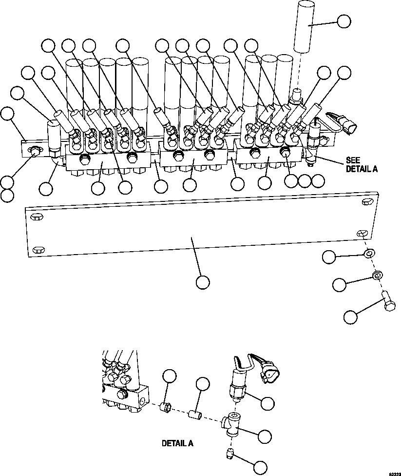 HOSE (TO BOTTOM OF HOIST CYLINDERS) 58D-06-00030 KOMATSU