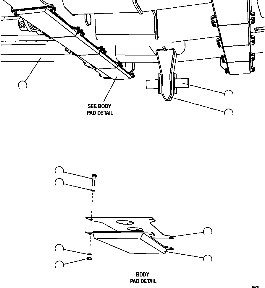 NOTE: (1) INCLUDED IN AK9465 BODY SHIP LOOSE KIT. AK9465 KOMATSU