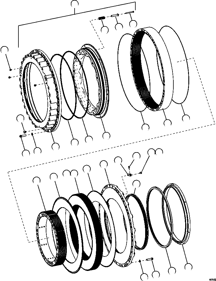 NOTE: (1) INCLUDED IN AK9172 BRAKE REBUILD KIT. AK9172 KOMATSU