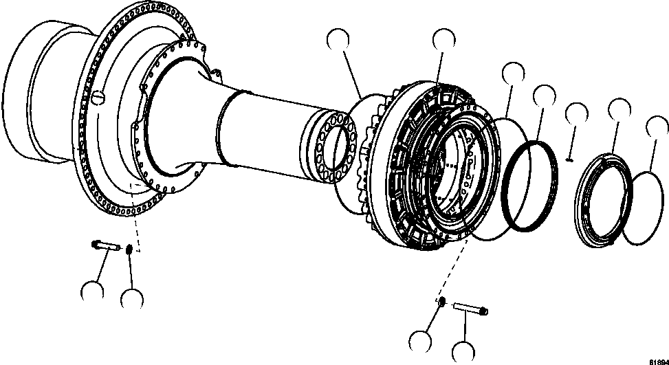NOTE: (1) INCLUDED IN AK9057 REAR BRAKE MOUNT KIT. AK9057 KOMATSU
