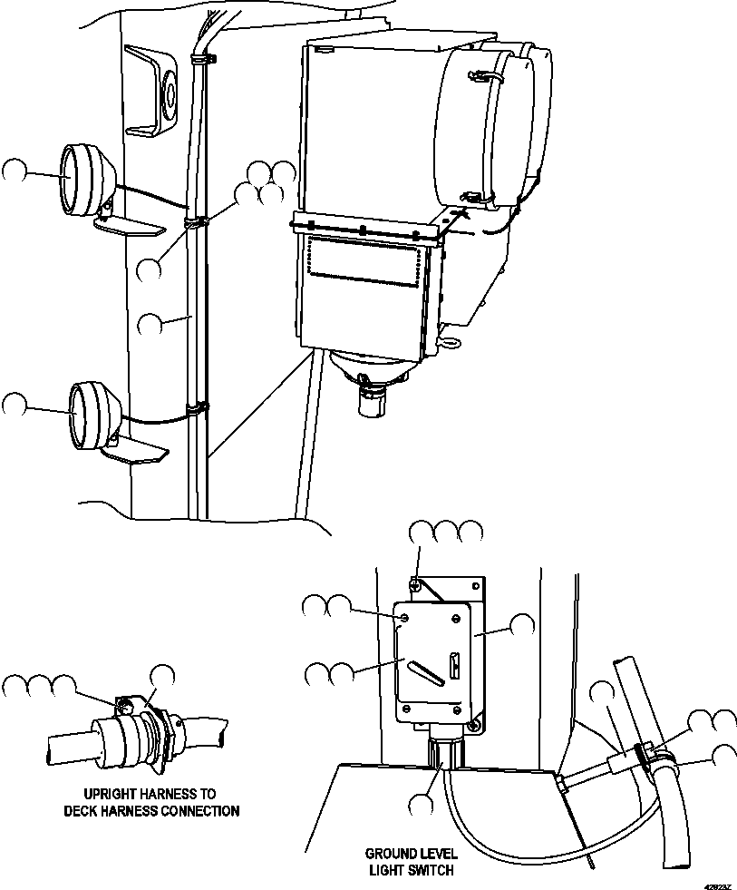 HARNESS, LH UPRIGHT 58F-06-00390 KOMATSU