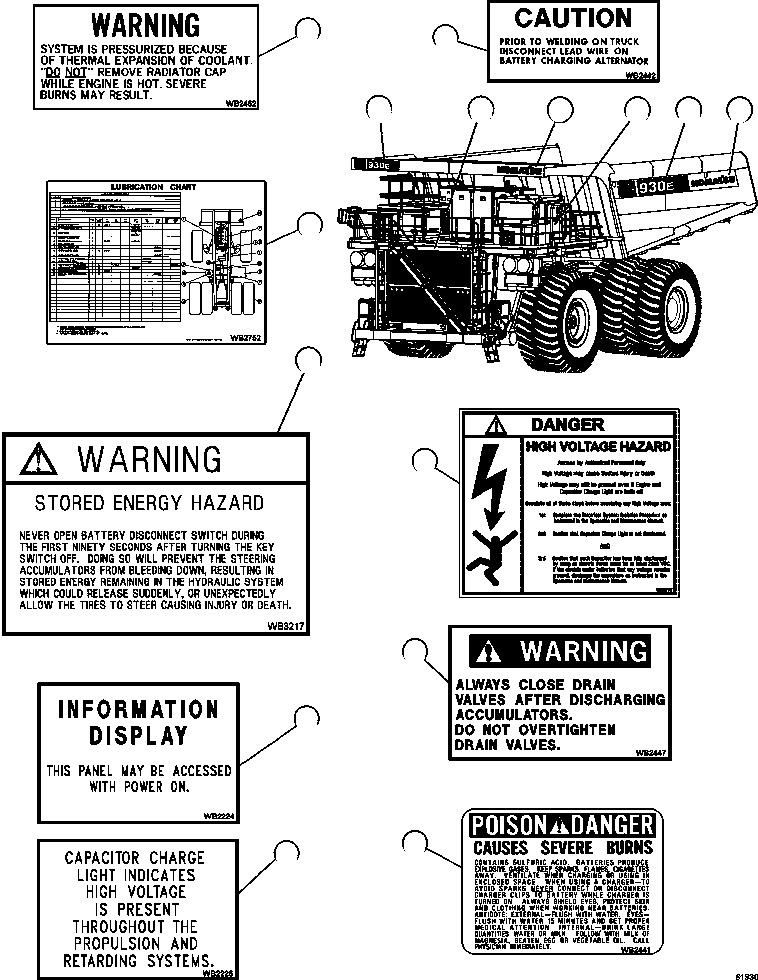 DECAL, 930E (LH SIDE OF BODY) WB4331 KOMATSU