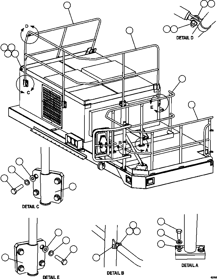 HANDRAIL, RETARDING GRID (REAR) 58F-54-01770 KOMATSU