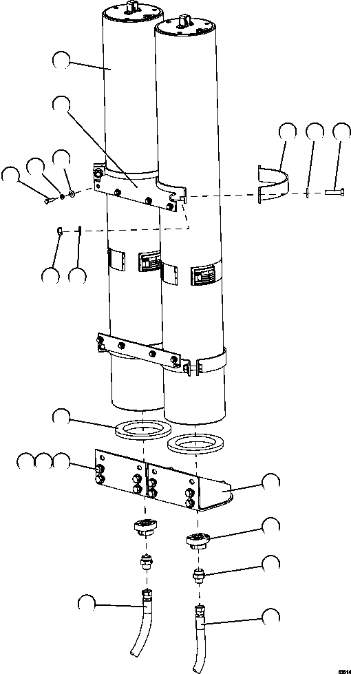 PISTON ACCUMULATOR - 10 GAL (SEE INDEX) 58C-60-00030 KOMATSU