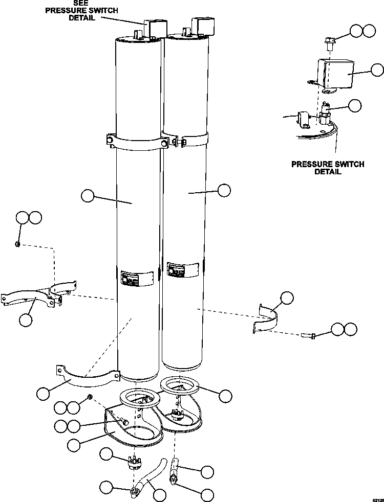 PISTON ACCUMULATOR - 16.5 GAL (SEE INDEX) 58C-60-00200 KOMATSU