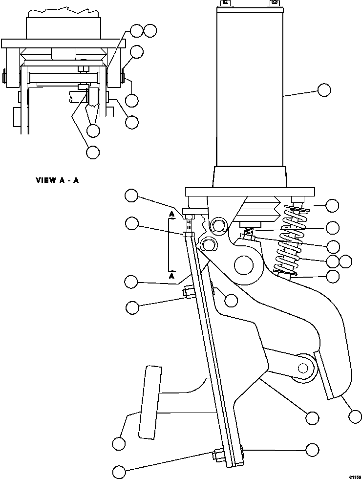 NOTE: (1) INCLUDED IN 58F-00-00260 SPRING & STOP KIT. 58F-00-00260 KOMATSU