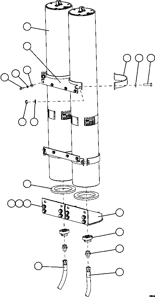 PISTON ACCUMULATOR - 10 GAL (SEE INDEX) 58C-60-00310 KOMATSU