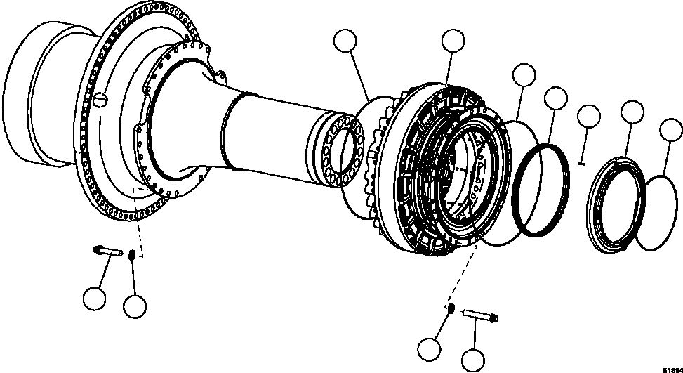 NOTE: (1) INCLUDED IN 58F-MH-AK040 REAR BRAKE MOUNTING KIT. 58F-MH-AK040 KOMATSU