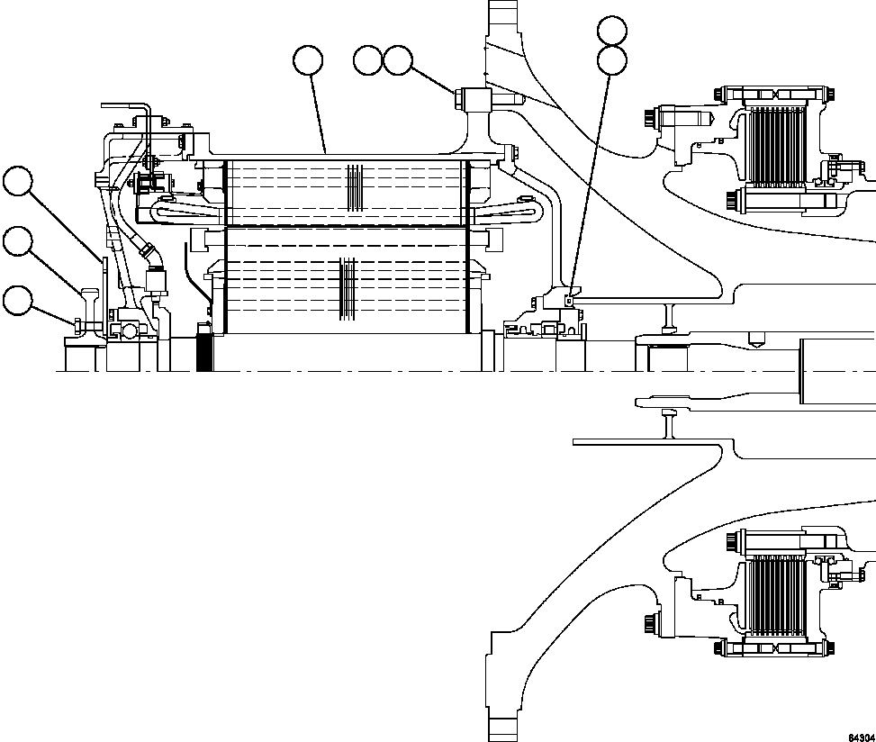 ADAPTER, PARKING BRAKE (1)/(2) EL9049 KOMATSU