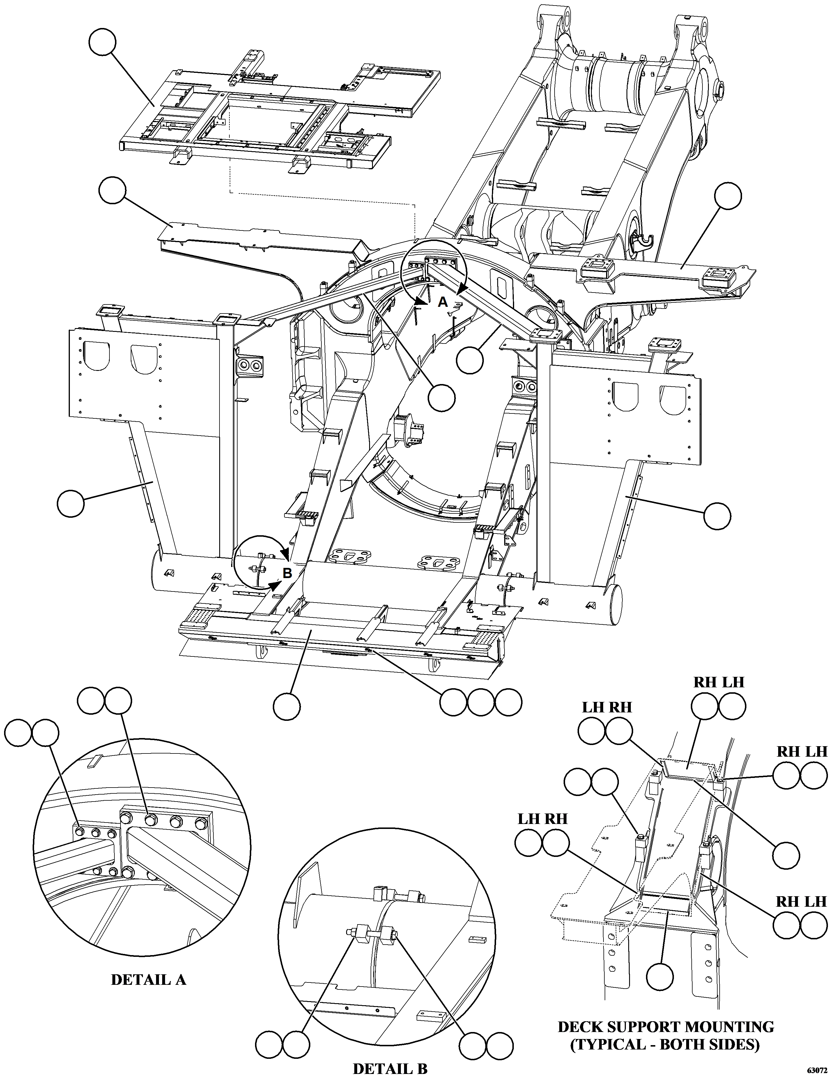 SUPPORT, DECK - CENTER (SEE FIG 63112) 58F-00-01260 KOMATSU