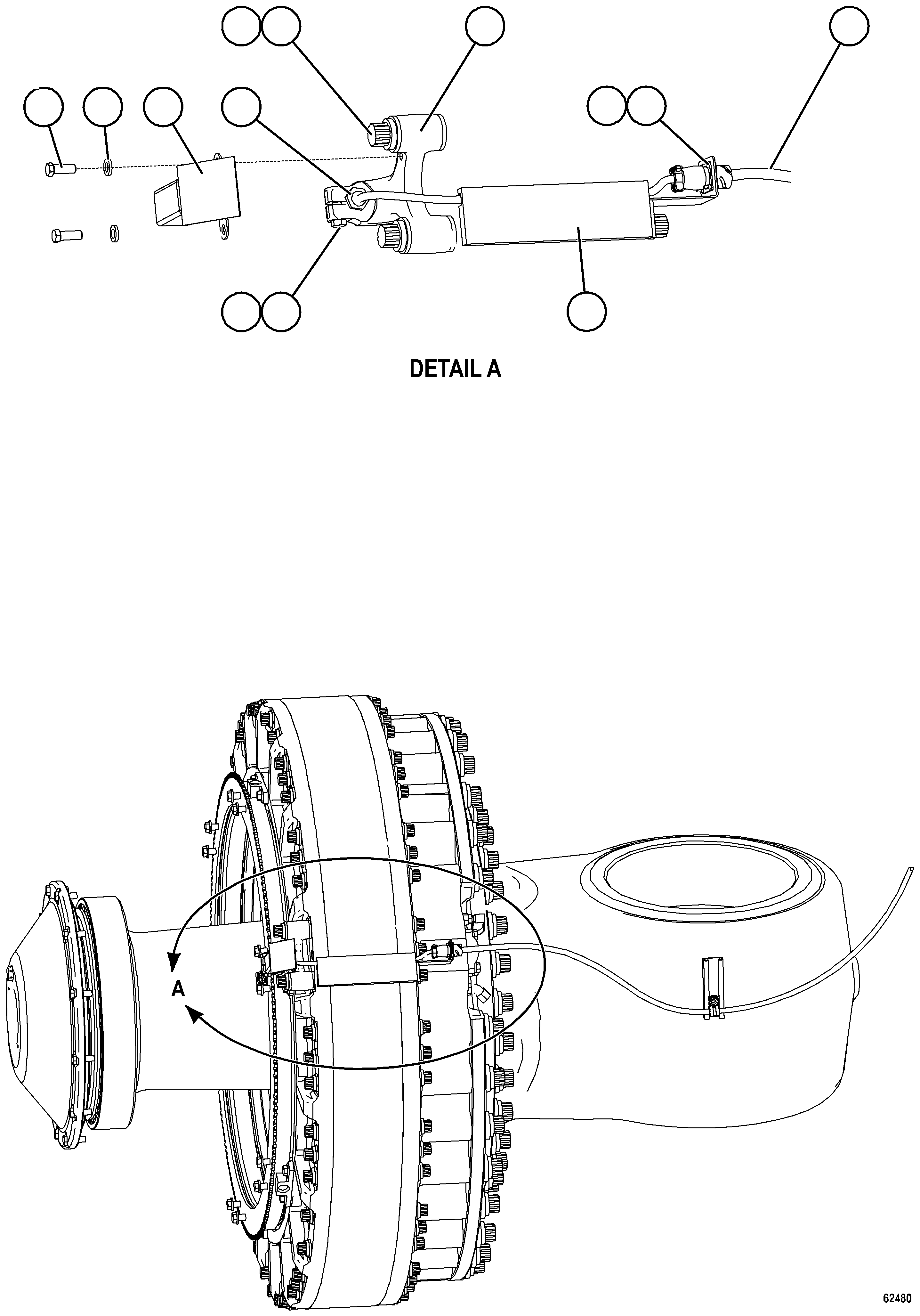 NOTE: (1) INCLUDED IN 58F-MP-AK050 FRONT WHEEL GROUP 58F-MP-AK050 KOMATSU
