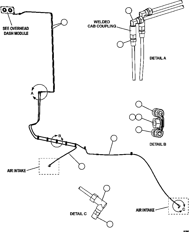 TUBE, NYLON - L.H. XB9555 KOMATSU