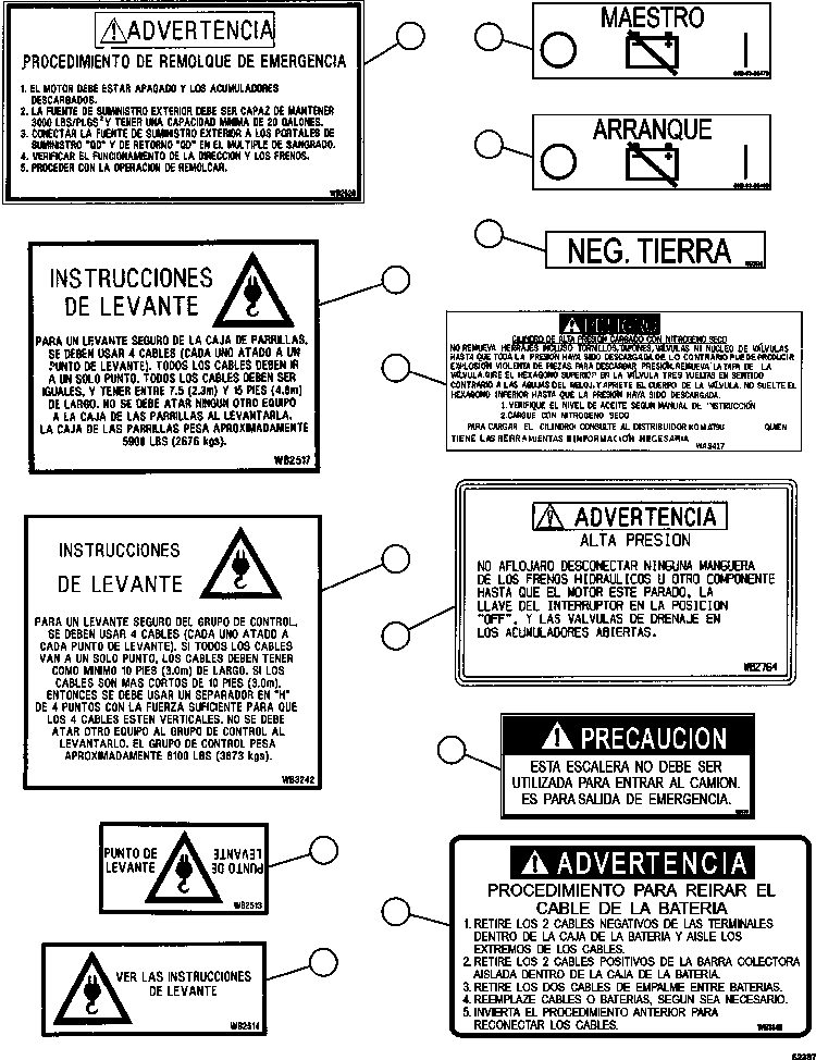 DECAL, MASTER DISCONNECT (BATTERY BOX) 58B-93-00470 KOMATSU