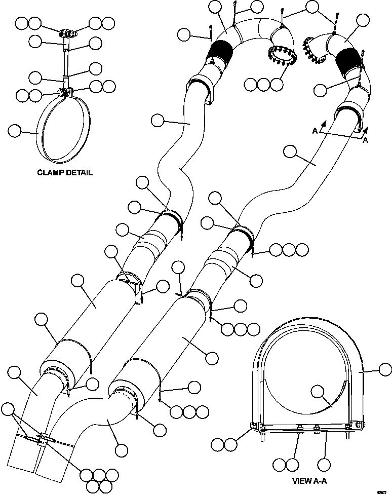 TUBE, EXHAUST - RH EH9565 KOMATSU