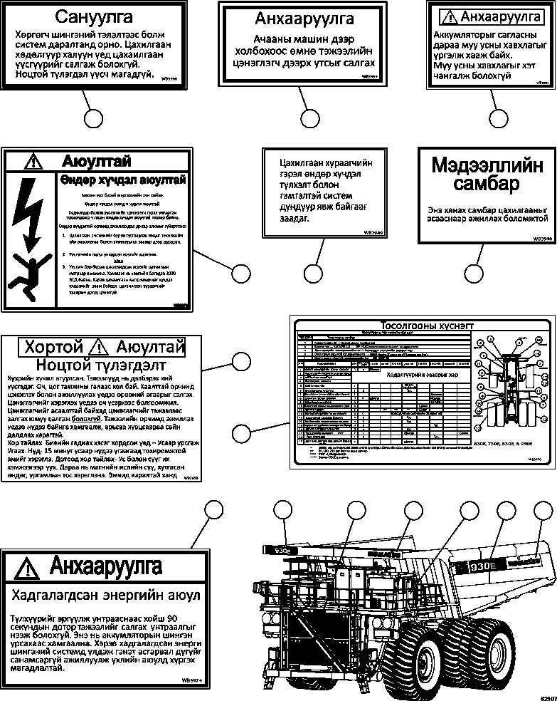 CHART, LUBE (BEHIND R.H. LADDER) WB3970 KOMATSU