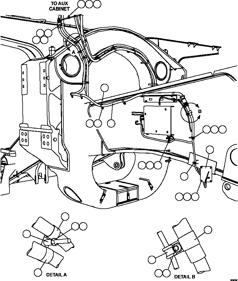 HARNESS, LH REAR FRAME RAIL XB1703 KOMATSU