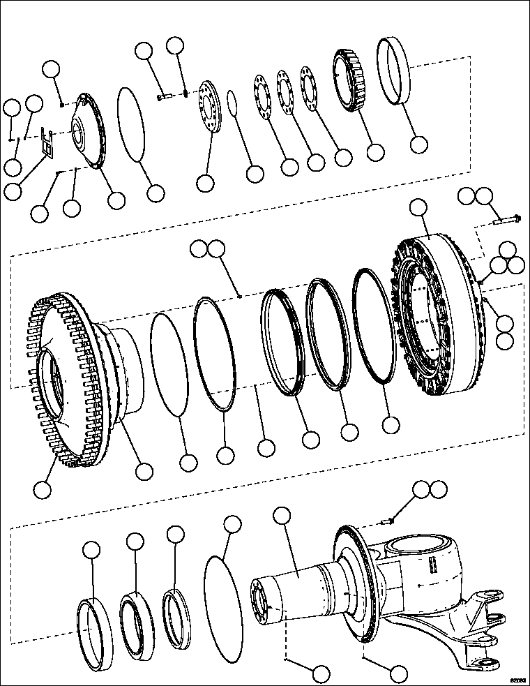 NOTE: (1) INCLUDED IN AK9161 SPINDLE MAINTENANCE KIT. AK9161 KOMATSU