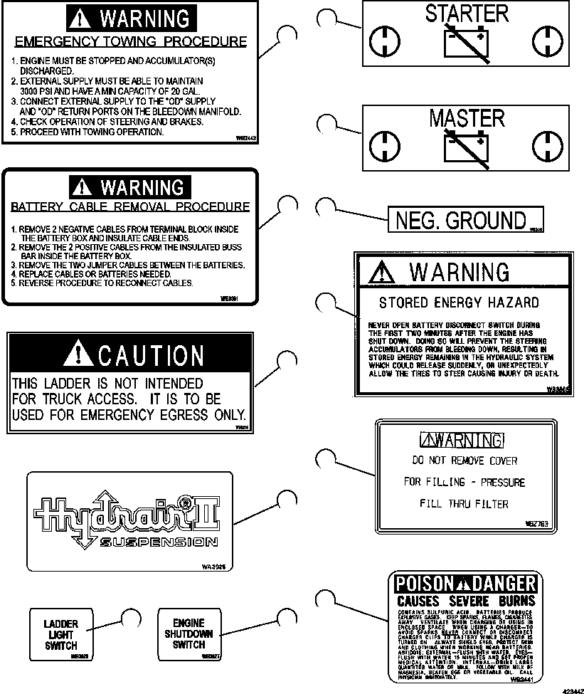 DECAL, LADDER LIGHT WB3626 KOMATSU