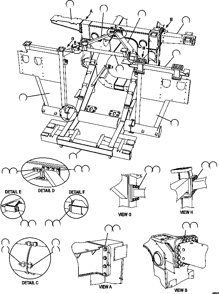 SUPPORT, DECK - LH EM6601 KOMATSU